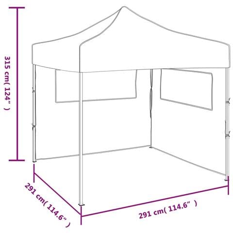 Tendone Per Feste Pieghevole Pop-up Con 2 Pareti 3x3m Antracite - Foto 2