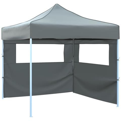 Tendone Per Feste Pieghevole Pop-up Con 2 Pareti 3x3m Antracite - Foto 1