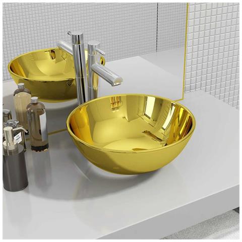 Lavandino 28x10 Cm In Ceramica Oro - Foto 6