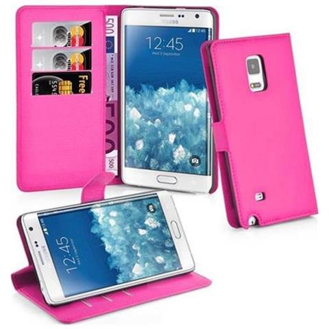 Custodia Compatibile Con Samsung Galaxy Note Edge In Rosa Vivo - Coperchio Protettiva Con Chiusura Magnetica, Funzione Stand E Tasca Per Le Carte - Foto 1