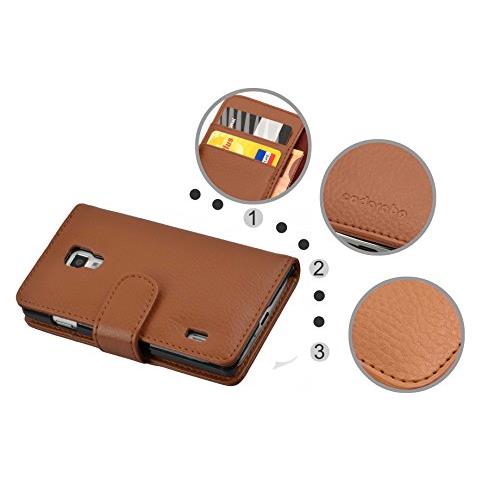 Custodia Compatibile Con Lg Optimus L7 Ii In Marrone Cioccolata - Coperchio Protettivo In Ecopelle Testurizzata E Tasca Per Carte Di Credito - Foto 2