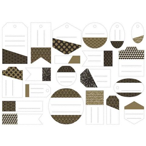  - set Di 21 etichette Regali, Carta, Oro, 12,5 x 1 x 15,5 cm - Foto 3