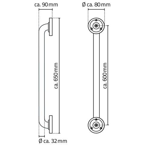 Maniglione Di Sicurezza 60 Cm Nero In Alluminio - Foto 2