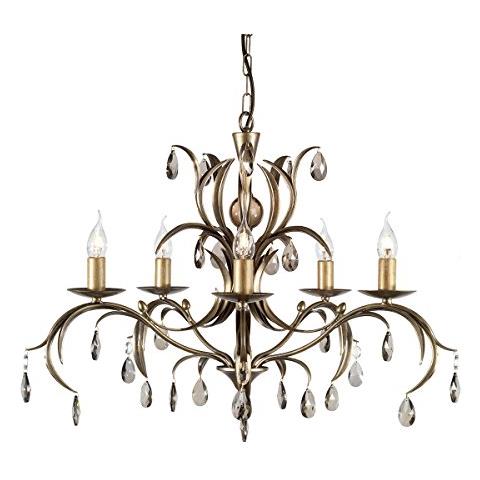 Lily Cinque Lampadario Bronzo Antico - Foto 1