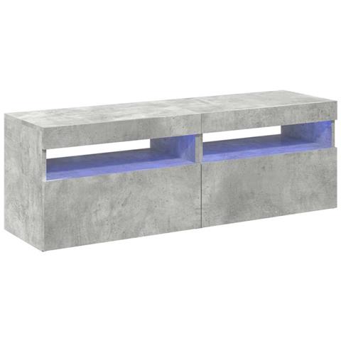 Mobili Porta TV con Luci LED 2 pz Grigio Cemento 60x35 cm - Foto 11
