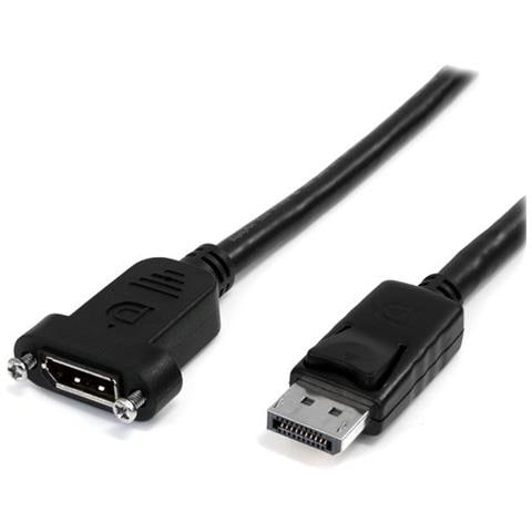 Cavo DisplayPort a Pannello da 1m - 4K x 2K - Adattatore DisplayPort 1.2 da Maschio a Femmina - Cavo di Prolunga DP con Connettore DP a Pannello - Cavo per Monitor DP - Foto 1