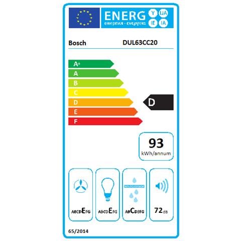 DUL63CC20 Cappa aspirante a parete Bianco 350m³ / h D cappa aspirante - Foto 2