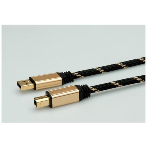 GOLD USB 2.0 Cable, Type A-B 3.0 m, Oro, 3 mm - Foto 1