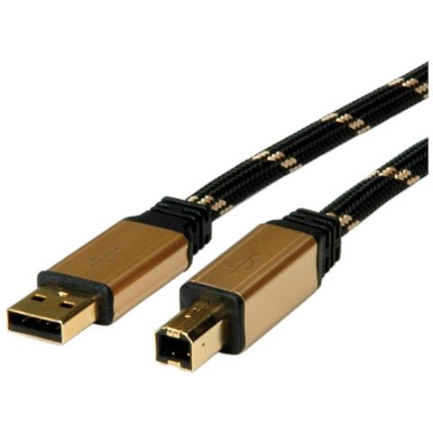 GOLD USB 2.0 Cable, Type A-B 3.0 m, Oro, 3 mm - Foto 2