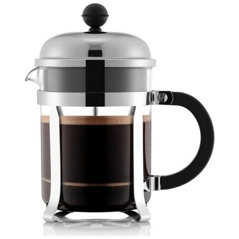 Bodum KENYA Caffettiera A Pistone 0.5 L – 4 Tazze, In Acciaio E Vetro, Per Un Caffè Ricco E Aromatico