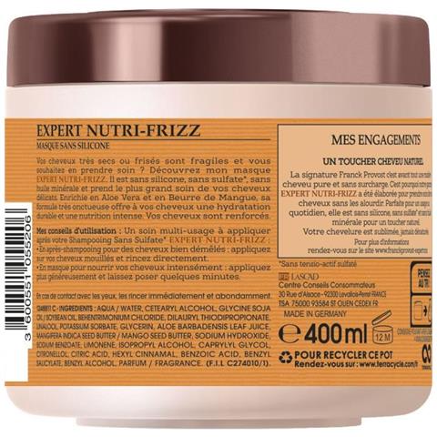 Expert Nutri-frizz Maschera Professionale Senza Solfati Per Capelli Secchi O Ricci - 400 Ml - Foto 1