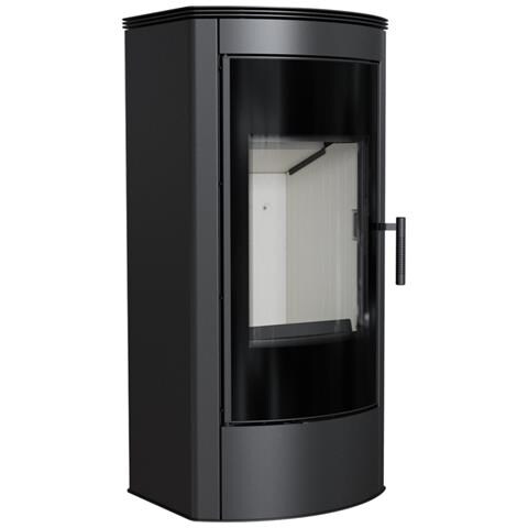 KRATKI Stufa A Legna Avvolgibile In Acciaio, Set Pronto 2 Pezzi, 10 KW, Autonomo Dall'aria, Pannelli Accumulatori, Colore Chiaro, Autoportante, Conforme BImSchV 2, 150 Mm, Classe EEK A - Perfetta Per Riscaldare Casa Con Stile!