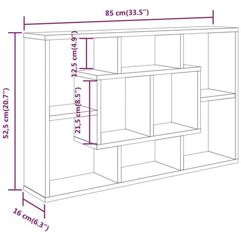 Scaffale A Parete Bianco 85x16x52,5 Cm In Legno Multistrato - Foto 9