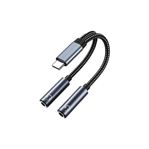 Cavo Adattatore Audio Da Usb-c A Doppio Da 3,5 Mm Black - Foto 1