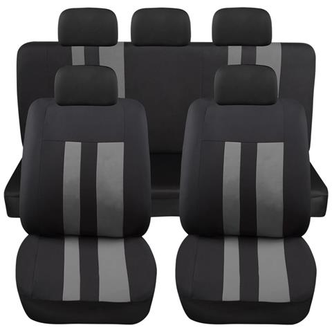 Coprisedili Auto Universali Modello Ls07, Set Anteriori E Posteriori, Tessuto Poliestere, Colore Grigio - Foto 1