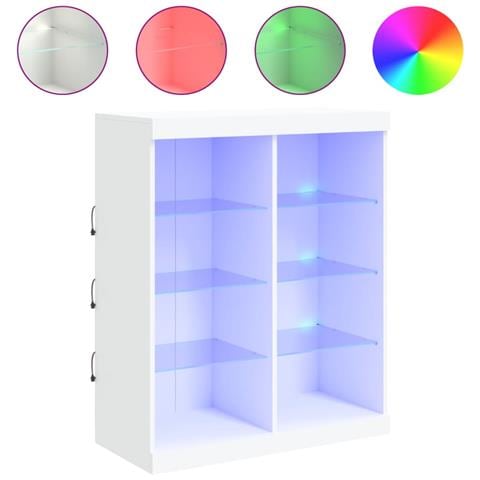 Credenza Con Luci Led Bianca 81x37x100 Cm - Foto 2