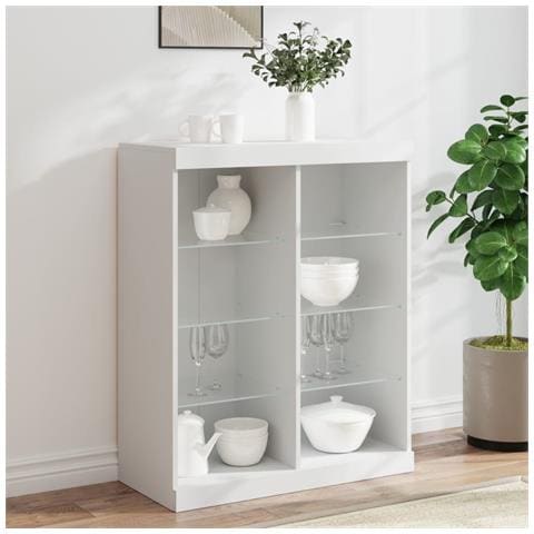 Credenza Con Luci Led Bianca 81x37x100 Cm - Foto 1