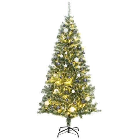 Albero Di Natale Artificiale Con 300 Led Palline E Neve 210 Cm - Foto 1