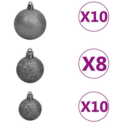 Albero Di Natale Artificiale Con 300 Led Palline E Neve 210 Cm - Foto 8