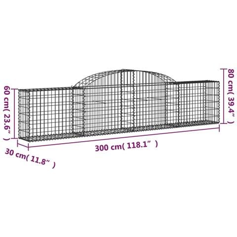 Cesto Gabbione Ad Arco 300x30x60/80 Cm Ferro Zincato - Foto 4