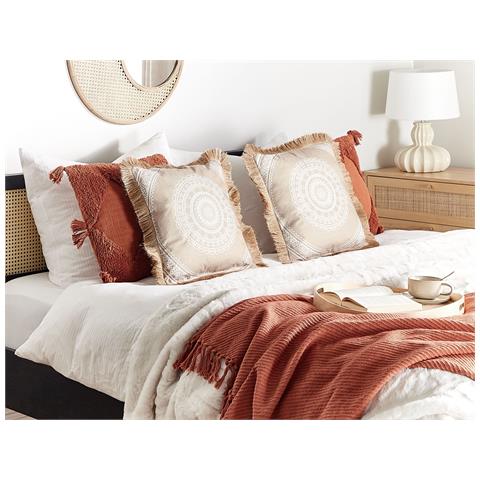 Set Di 2 Cuscini Geranium 45 X 45 Cm Beige Trama Orientale - Foto 1