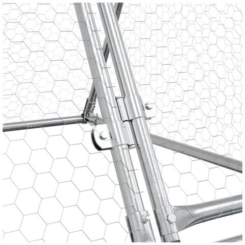 Gabbia Per Polli Argento 200x105x91 Cm In Acciaio Zincato - Foto 8