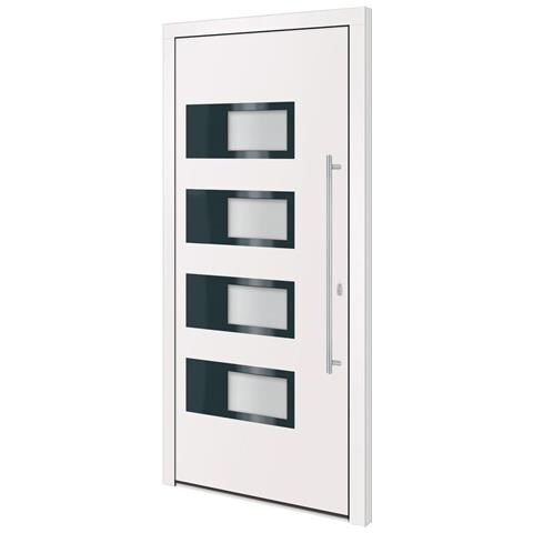 Porta Ingresso Bianca 100x210 Cm In Alluminio E Pvc - Foto 1