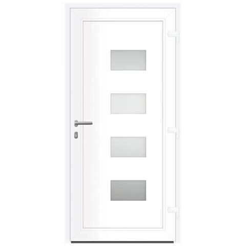 Porta Ingresso Bianca 100x210 Cm In Alluminio E Pvc - Foto 2