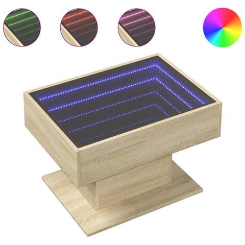 Tavolino Salotto Con Led Rovere Sonoma 70x50x45 Cm Multistrato - Foto 2