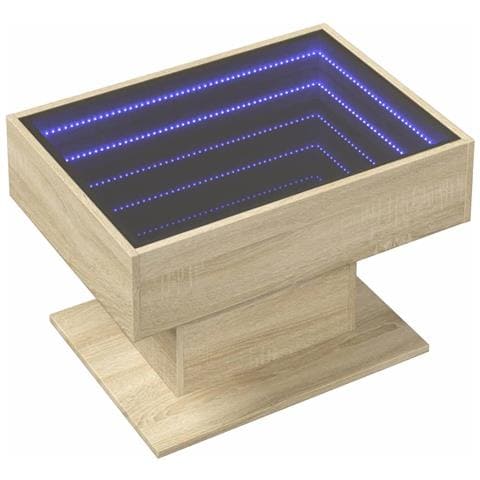 Tavolino Salotto Con Led Rovere Sonoma 70x50x45 Cm Multistrato - Foto 3