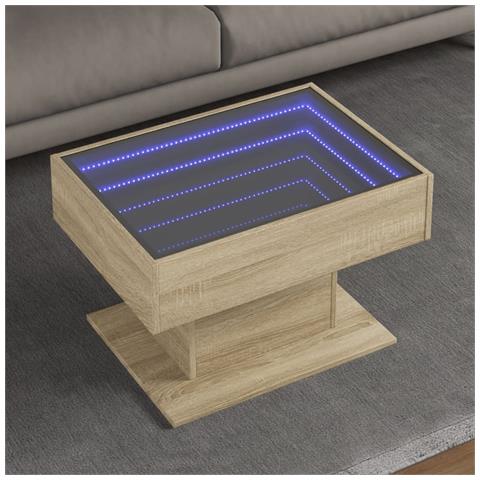 Tavolino Salotto Con Led Rovere Sonoma 70x50x45 Cm Multistrato - Foto 1