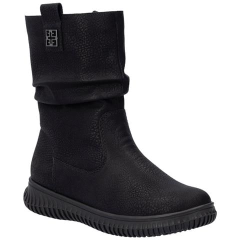Black Casual Closed Ladies Mid Height Boots Stivaletti Pelle Sintetica Scarpe Donna Nero Eu 39, 74283-00 - Foto 1