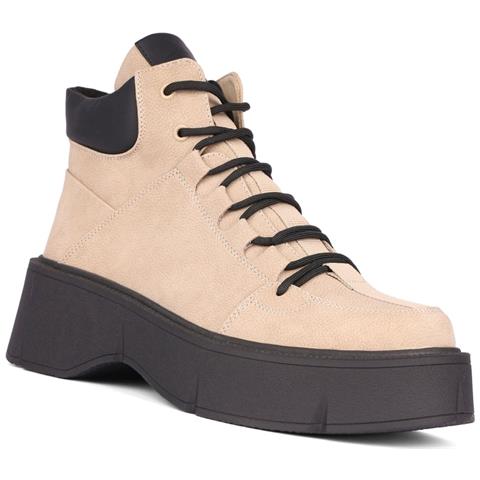 Beige Black Casual Closed Booties Stivaletti Daim [camoscio Sintetico /nabuk] Scarpe Donna Beige Eu 37, 948021/05-04 - Foto 1