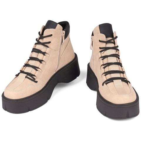 Beige Black Casual Closed Booties Stivaletti Daim [camoscio Sintetico /nabuk] Scarpe Donna Beige Eu 37, 948021/05-04 - Foto 3