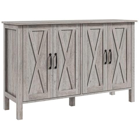 Mobiletto Multiuso stile Rustico con 4 Ripiani Portaoggetti Regolabili, in Legno, 120x37x75 cm, Grigio - Foto 1
