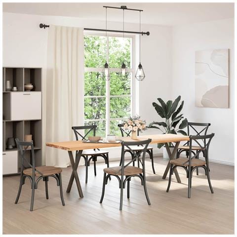 Gambe Tavolo Pranzo A X 2 Pz Naturale 50x(72-73) Cm Acciaio - Foto 2