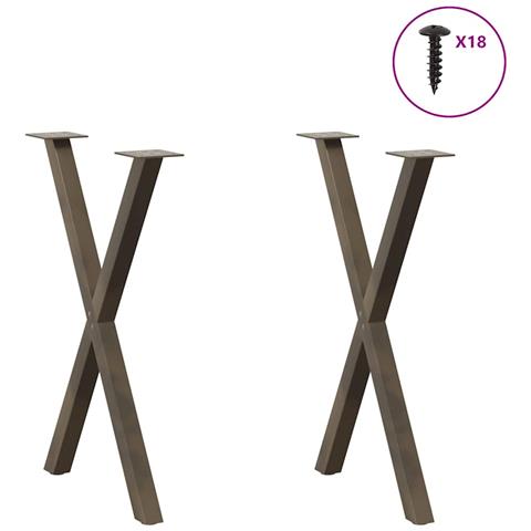 Gambe Tavolo Pranzo A X 2 Pz Naturale 50x(72-73) Cm Acciaio - Foto 3