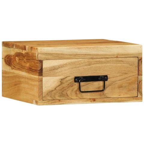 Comodino A Parete In Legno Massello Di Acacia - Foto 1