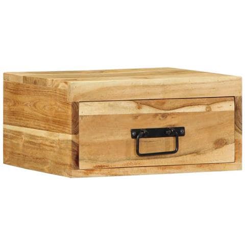 Comodino A Parete In Legno Massello Di Acacia - Foto 3