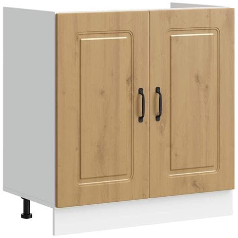 Mobile Base Lavello Kalmar Rovere Artigianale 80x46x81,5 Cm - Foto 2