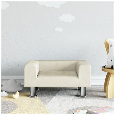 Divano Per Bambini Crema 50x40x26,5 Cm In Velluto - Foto 1
