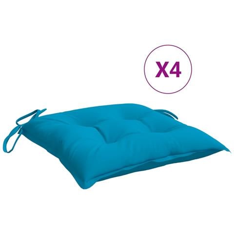 Cuscini Per Sedia 4pz Azzurro 40x40x7 Cm In Tessuto Oxford - Foto 2