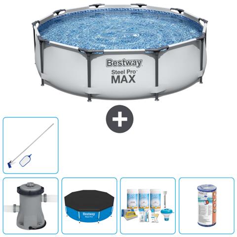 Piscina Fuori Terra - In Giro - 305x76 Cm - Grigio - Include Accessori Coordinati Cb15 - Foto 1