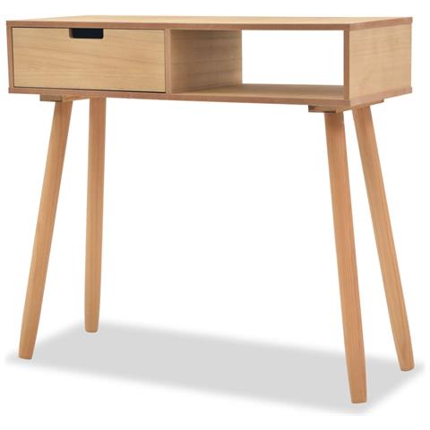 Lusso Casadino - Tavolo Consolle In Legno Di Pino Massello 80x30x72 Cm Marrone - Foto 2
