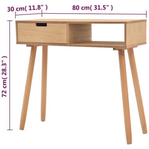 Lusso Casadino - Tavolo Consolle In Legno Di Pino Massello 80x30x72 Cm Marrone - Foto 6