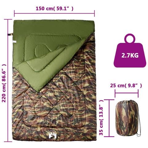 Sacco Pelo Doppio Campeggio Con Cuscini Per Adulti 3-4 Stagioni - Foto 5