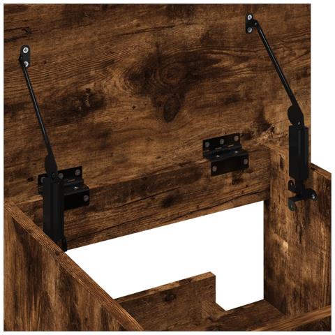 Leggio con Ruote e Cassetto Rovere Fumo 55x55x107cm Multistrato - Foto 9