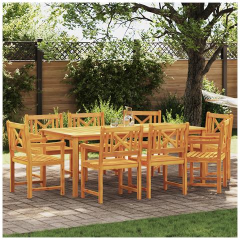 Sedie da giardino  8 pz 56x55.5x90 cm Legno massello di acacia, Sedie da giardino  2 pz 56x56x90 cm Legno massello di acacia - Foto 2