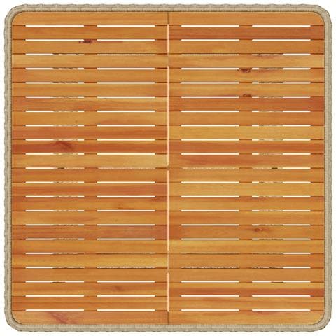 Set da Pranzo da Giardino 3 Pezzi con Cuscini Beige in Rattan e Acacia - Foto 9
