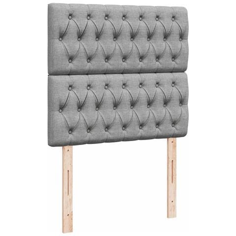 Giroletto a Molle con Materasso Grigio Chiaro 90x190 cm Tessuto - Foto 9